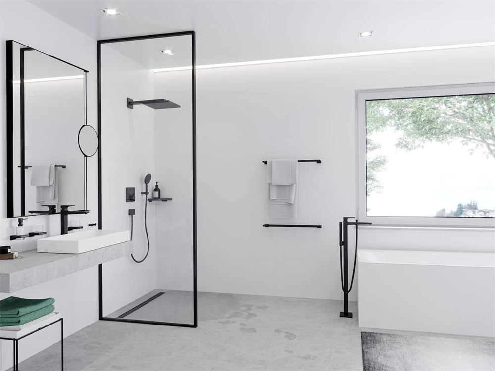 Hansgrohe Metropol egykaros mosdócsaptelep 260 push-open leeresztővel, matt fekete