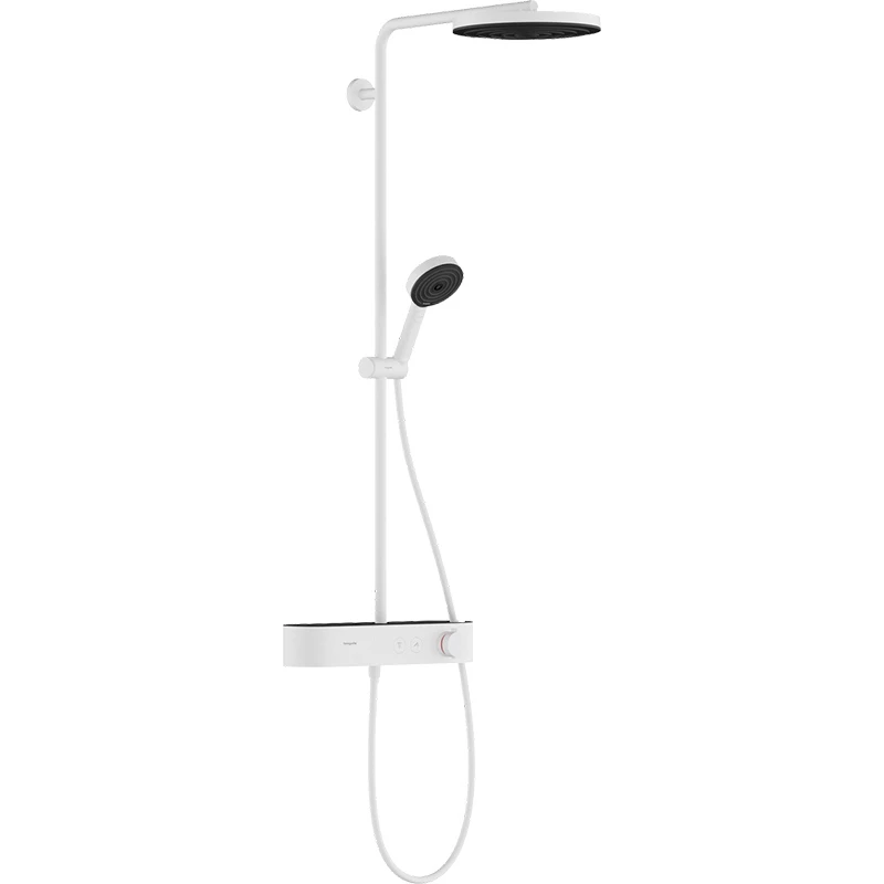 Hansgrohe Pulsify S Showerpipe 260, 1jet, EcoSmart, ShowerTablet select 400 matt fehér