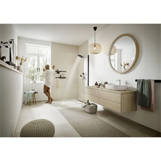 Hansgrohe Pulsify S Showerpipe 260, 2 jet EcoSmart, és ShowerTablet Select 400 falon kívüli zuhanyrendszer