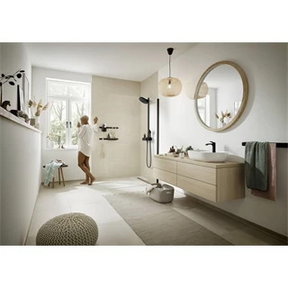 Hansgrohe Pulsify S Showerpipe 260, 2 jet EcoSmart, és ShowerTablet Select 400 falon kívüli zuhanyrendszer