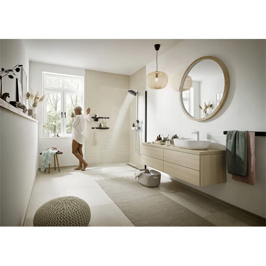 Hansgrohe Pulsify S Showerpipe 260, 2 jet EcoSmart, és ShowerTablet Select 400 falon kívüli zuhanyrendszer