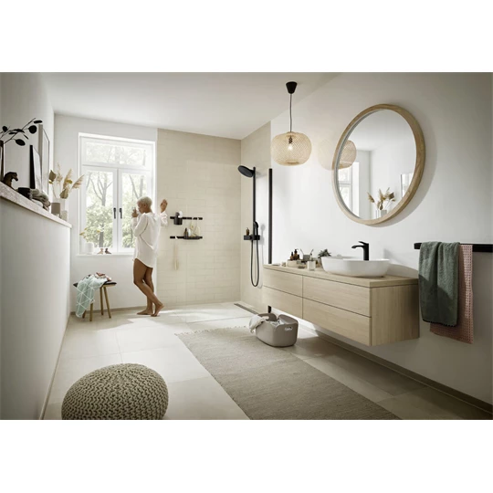 Hansgrohe Pulsify S Showerpipe 260, 2 jet EcoSmart, és ShowerTablet Select 400 falon kívüli zuhanyrendszer