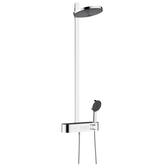 Hansgrohe Pulsify S Showerpipe 260, 2 jet EcoSmart, és ShowerTablet Select 400 falon kívüli zuhanyrendszer