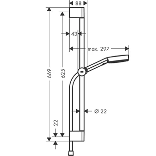 Hansgrohe Pulsify Select S Zuhanyszett 105, 3 jet Relaxation EcoSmart, 90 cm-es zuhanyrúddal, matt fekete felület