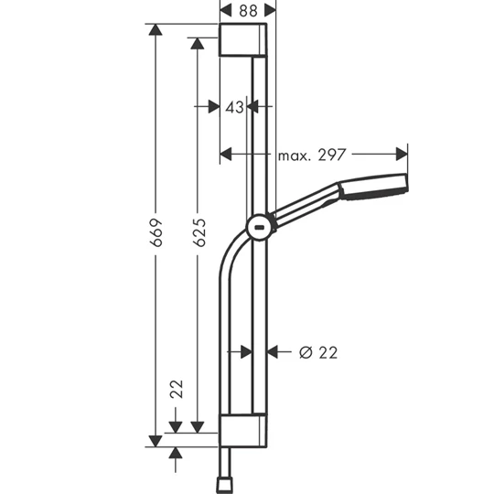 Hansgrohe Pulsify Select S Zuhanyszett 105, 3 jet Relaxation EcoSmart, 90 cm-es zuhanyrúddal, matt fekete felület