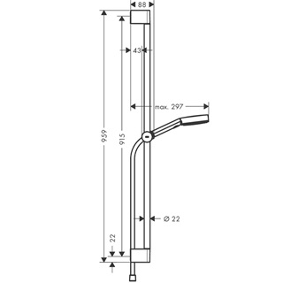 Hansgrohe Pulsify Select S Zuhanyszett 105, 3 jet Relaxation EcoSmart, 90 cm-es zuhanyrúddal,krómozott