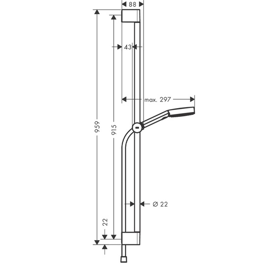 Hansgrohe Pulsify Select S Zuhanyszett 105, 3 jet Relaxation EcoSmart, 90 cm-es zuhanyrúddal,krómozott