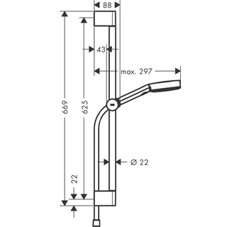 Hansgrohe Pulsify Select S zuhanyszett 105, 3 jet Relaxation EcoSmart, 65 cm-es zuhanyrúddal, matt fekete felület