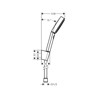 Hansgrohe Pulsify Select Zuhanytartó szett 105, 3 jet, RelAXORation, 160 cm-es zuhanytömlővel, matt fekete