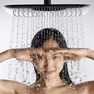 Hansgrohe PuraVida fejzuhany 400 mm DN15, 387 mm-es zuhanykarral, króm