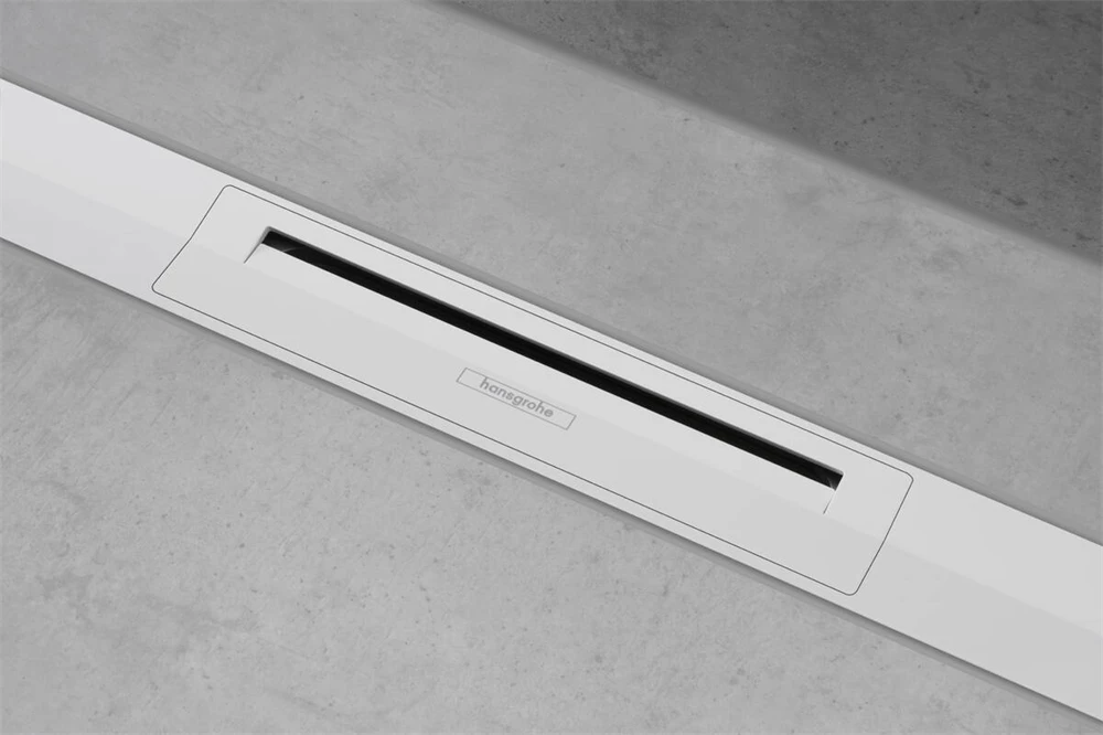 Hansgrohe RainDrain Flex zuhanylefolyó színkészlet 90 cm, formára vágható rozsdamentes acél hatású