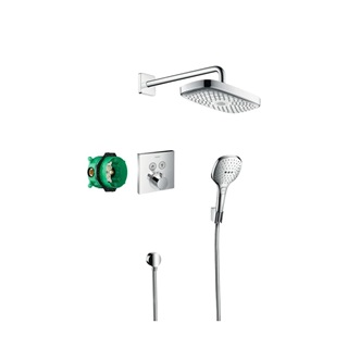 Hansgrohe Raindance Select E falsík alatti zuhanyrendszer ShowerSelect termosztáttal, fej- és kézizuhannyal