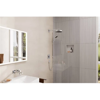 Hansgrohe Rainfinity zuhanyszett 130, 3jet, S Puro 90cm-es zuhanyrúddal, Designfelx 1.60m-es zuhanytömlővel króm