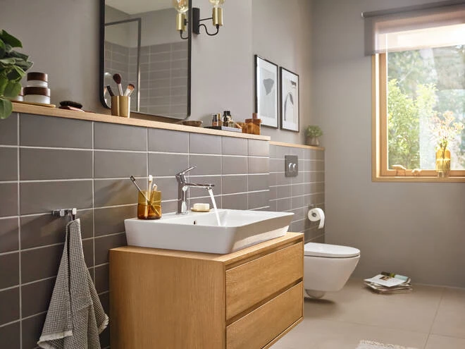 Hansgrohe Rebris E Egykaros mosdócsaptelep 110, CoolStart, EcoSmart+, automata lefolyógarnitúrával