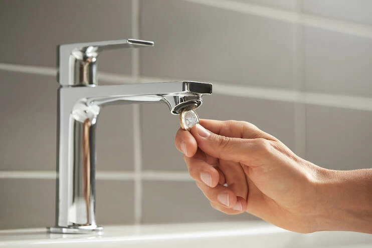 Hansgrohe Rebris E Egykaros mosdócsaptelep 110, CoolStart, EcoSmart+, automata lefolyógarnitúrával