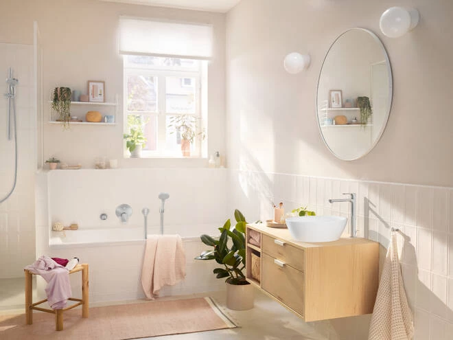 Hansgrohe Rebris S Egykaros mosdócsaptelep 240 kézmosókhoz, CoolStart, EcoSmart+,  automata lefolyógarnitúrával