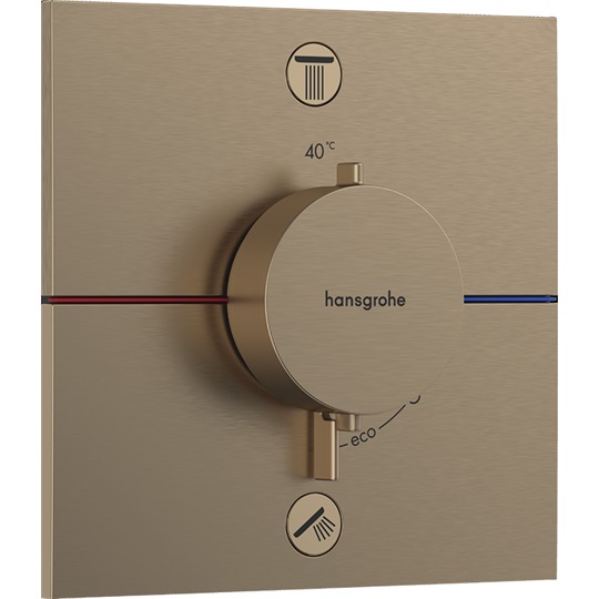 Hansgrohe ShowerSelect Comfort E falsík alatti termosztát, 2 funkciós szálcsiszolt bronz