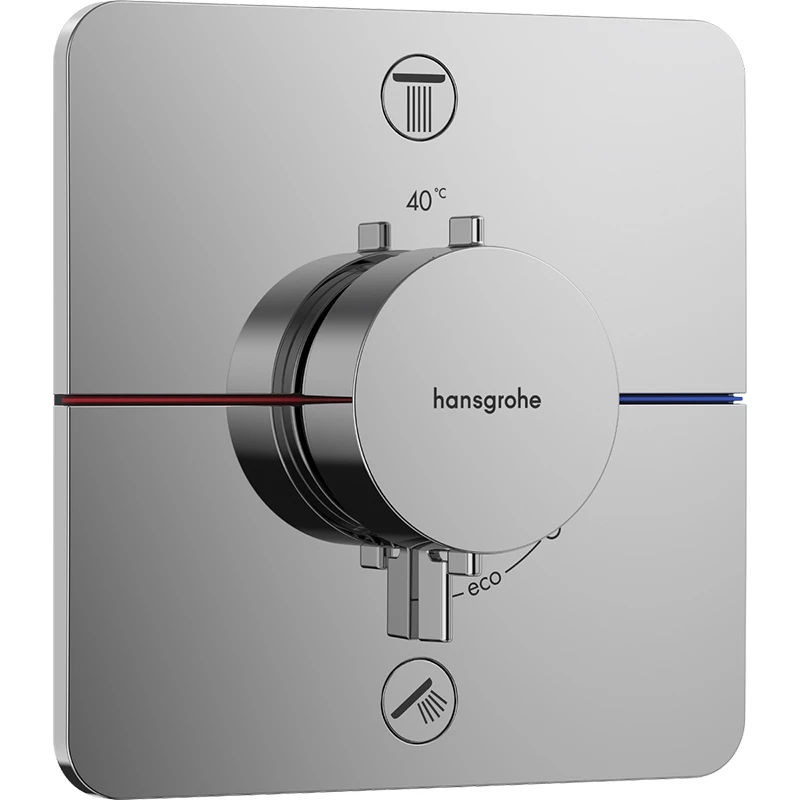 Hansgrohe ShowerSelect Comfort Q falsík alatti termosztát, 2 funkciós, beépített biztonsági kombinációval EN1717 króm
