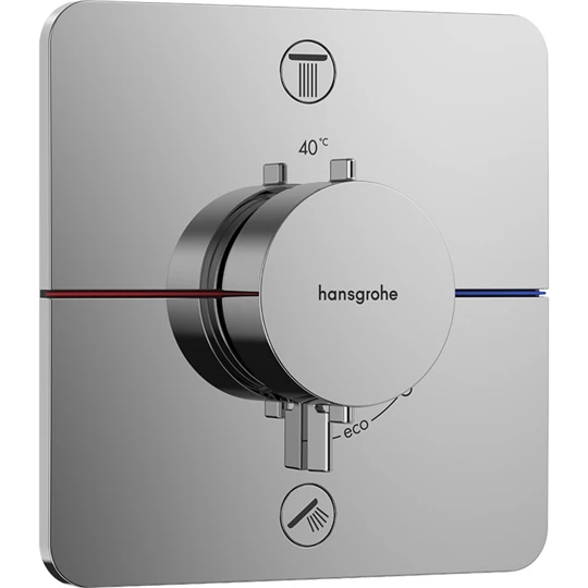 Hansgrohe ShowerSelect Comfort Q falsík alatti termosztát, 2 funkciós, beépített biztonsági kombinációval EN1717 króm
