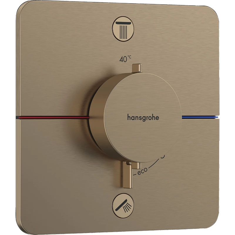 Hansgrohe ShowerSelect Comfort Q falsík alatti termosztát, 2 funkciós szálcsiszolt bronz