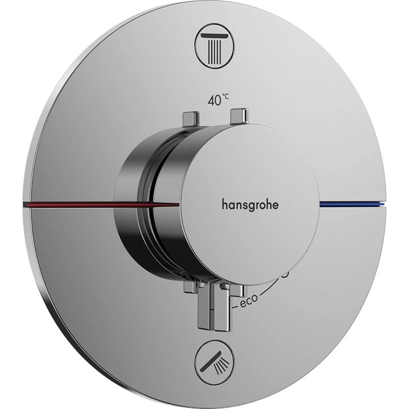 Hansgrohe ShowerSelect Comfort S falsík alatti termosztát, 2 funkciós, beépített biztonsági kombinációval EN1717 króm