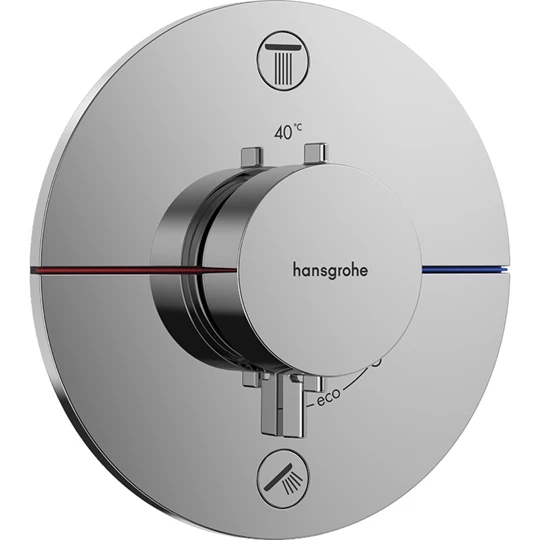 Hansgrohe ShowerSelect Comfort S falsík alatti termosztát, 2 funkciós, beépített biztonsági kombinációval EN1717 króm