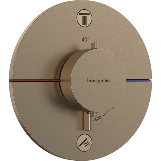 Hansgrohe ShowerSelect Comfort S falsík alatti termosztát, 2 funkciós szálcsiszolt bronz