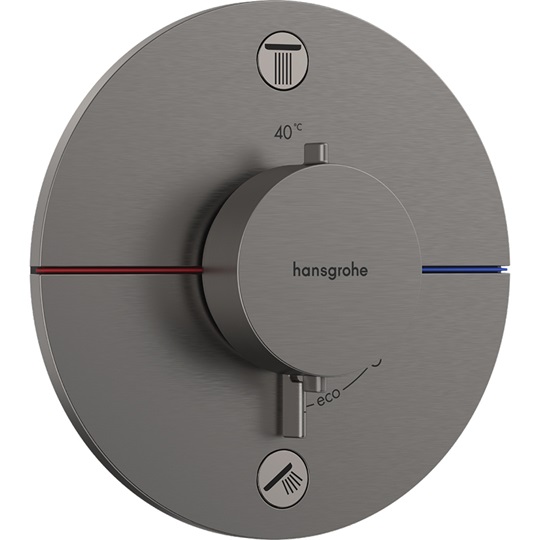 Hansgrohe ShowerSelect Comfort S falsík alatti termosztát, 2 funkciós szálcsiszolt fekete