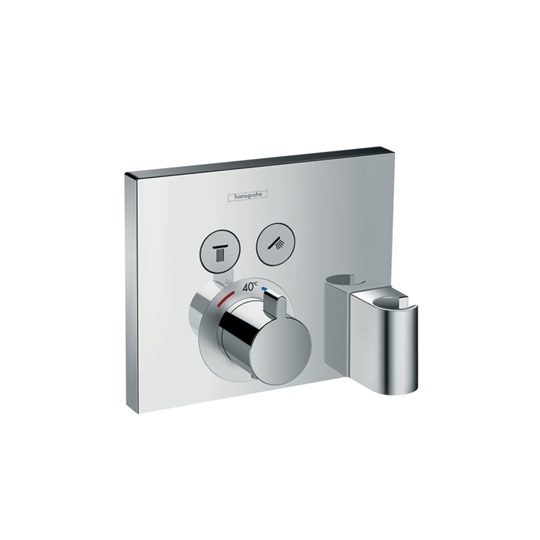 Hansgrohe ShowerSelect termosztát 2 fogyasztóhoz falsík alatti szereléshez, beépített Fixfittel és Porter szettel