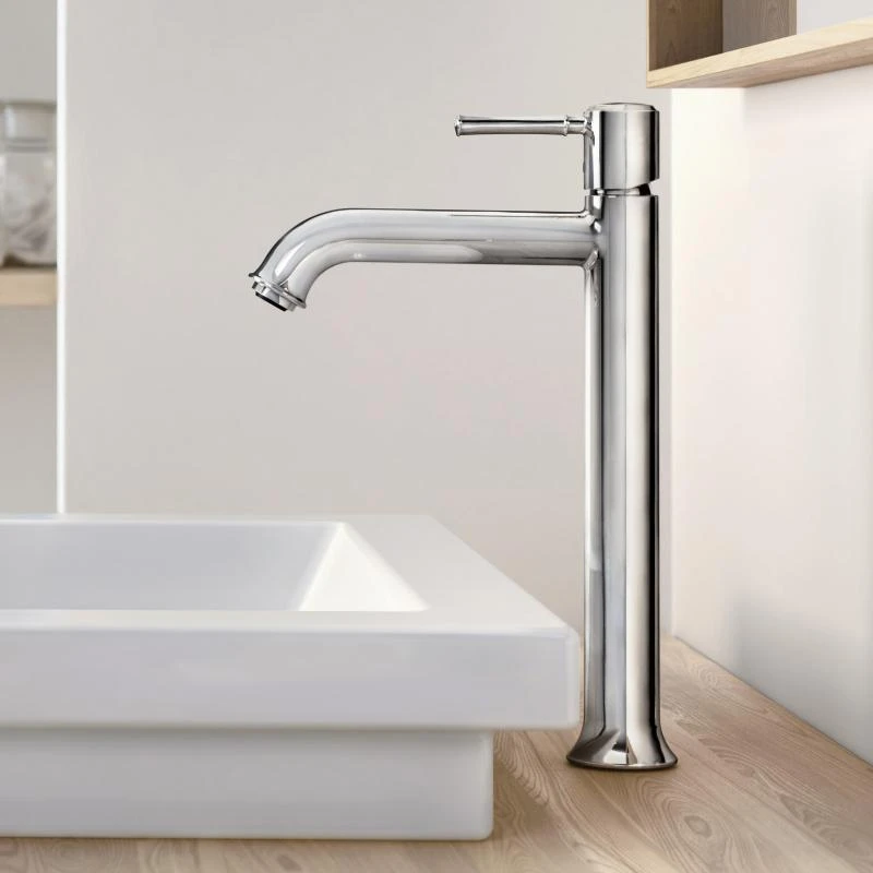 Hansgrohe Talis Classic egykaros, magasított mosdócsaptelep DN15 pulton álló mosdótálakhoz, króm, automata leeresztővel