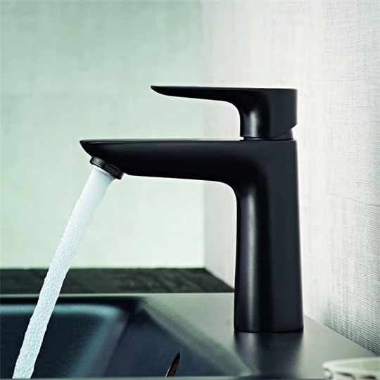 Hansgrohe Talis E egykaros mosdócsaptelep 110 , automata lefolyógarnitúrával, matt fekete