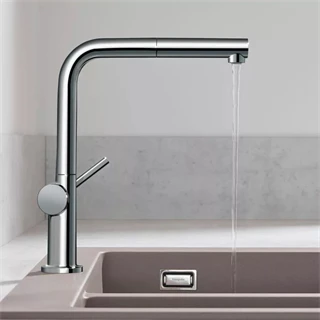 Hansgrohe Talis M54 konyhai csaptelep kihúzható zuhanyfejjel, 270 1jet, L-kifolyóval, króm