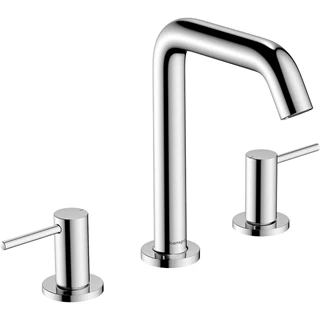 Hansgrohe Tecturis S 3-lyukú mosdócsaptelep 150, Push-open lefolyógarnitúrával króm