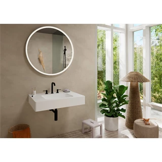 Hansgrohe Tecturis S 3-lyukú mosdócsaptelep 150, Push-open lefolyógarnitúrával matt fekete