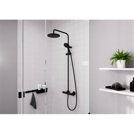 Hansgrohe Vernis Blend Showerpipe 200, 1 jet, termosztáttal,matt fekete