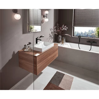 Hansgrohe Vivenis egykaros álló mosdó csaptelep 175/100*146mm, lefolyó szelep nélkül, matt fekete felület
