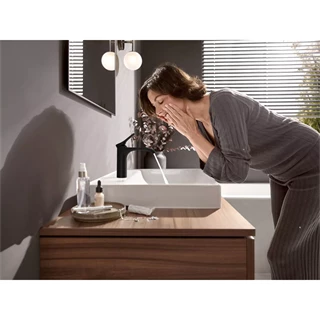 Hansgrohe Vivenis egykaros álló mosdó csaptelep 175/100*146mm, lefolyó szelep nélkül, matt fekete felület