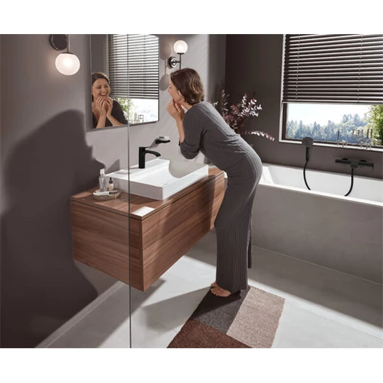 Hansgrohe Vivenis egykaros álló mosdó csaptelep 175/100*146mm, lefolyó szelep nélkül, matt fekete felület