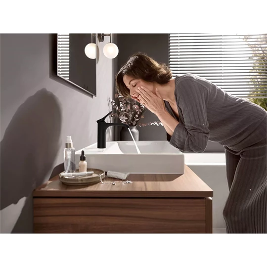Hansgrohe Vivenis egykaros álló mosdó csaptelep 175/100*146mm, lefolyó szelep nélkül, matt fekete felület