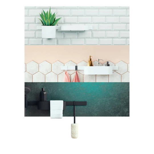 Hansgrohe WallStoris Szett  kézizuhany 105, 3 jet EcoSmart Activation, termosztát, zuhanyrúd 70cm, matt fekete