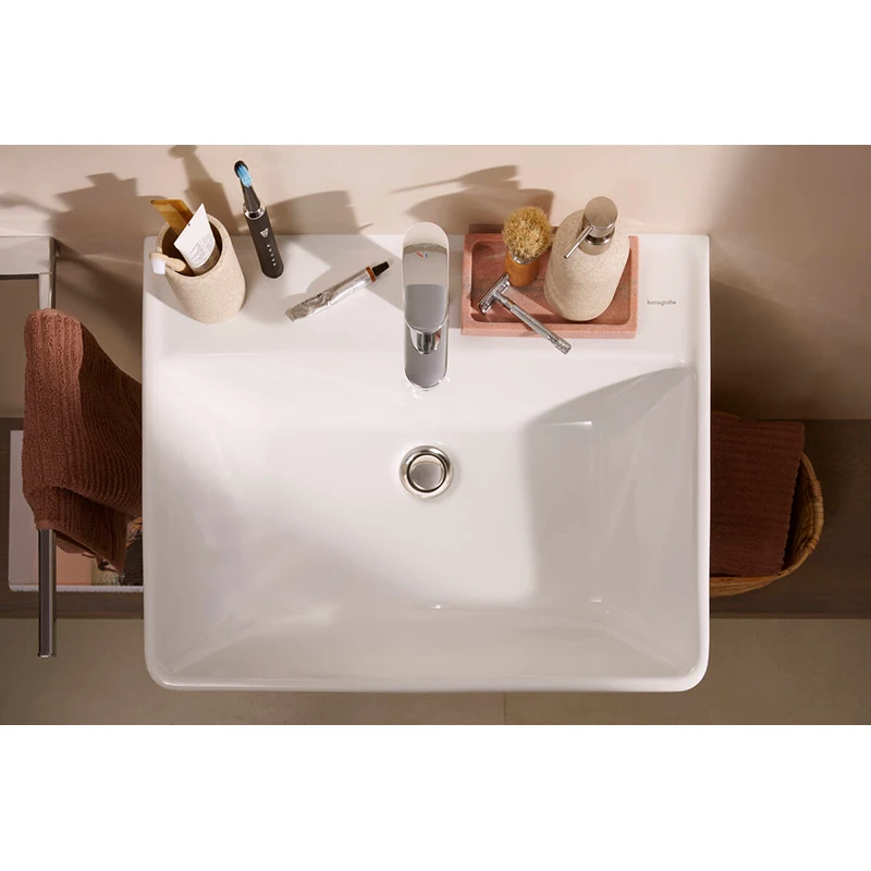 Hansgrohe Xanuia Q mosdókagyló 600/480, csapfurattal és túlfolyóval, SmartClean
