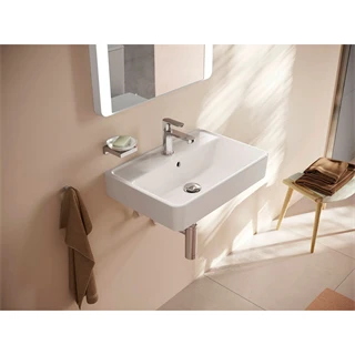 Hansgrohe Xanuia Q mosdókagyló Kompakt 600/370, csapfurattal és túlfolyóval, SmartClean