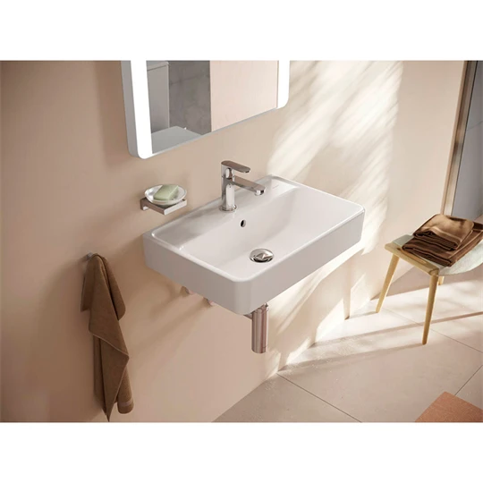 Hansgrohe Xanuia Q mosdókagyló Kompakt 600/370, csapfurattal és túlfolyóval, SmartClean
