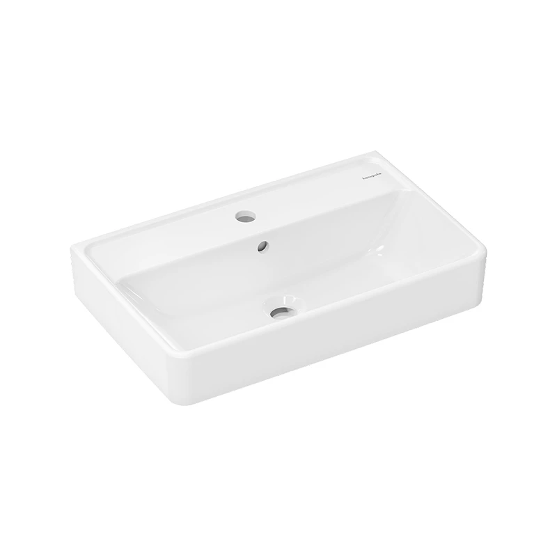 Hansgrohe Xanuia Q mosdókagyló Kompakt 600/370, csapfurattal és túlfolyóval, SmartClean
