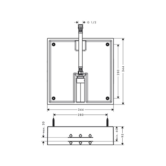 Hansgrohe alaptest Raindance 400 x 400 mm Air 1jet fejzuhany