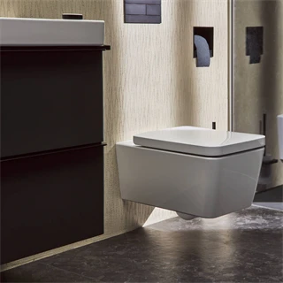 Hansgrohe fali WC Set 540 perem nélküli AquaFall Flush WC ülőkével és SoftClose, QuickRelease fedéllel, SmartClean