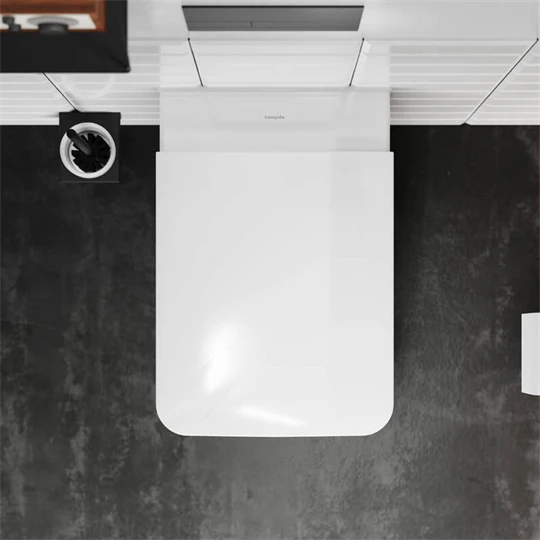 Hansgrohe fali WC Set 540 perem nélküli AquaFall Flush WC ülőkével és SoftClose, QuickRelease fedéllel, SmartClean