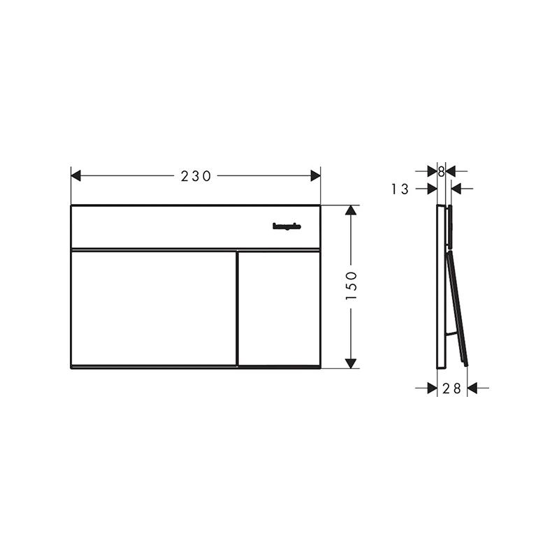 Hansgrohe iFrame Element E nyomólap WC-hez, dual mennyiség,fekete króm