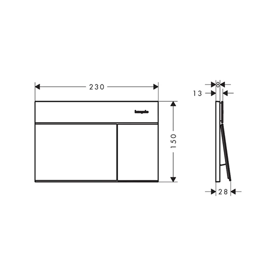 Hansgrohe iFrame Element E nyomólap WC-hez, dual mennyiség,fekete króm