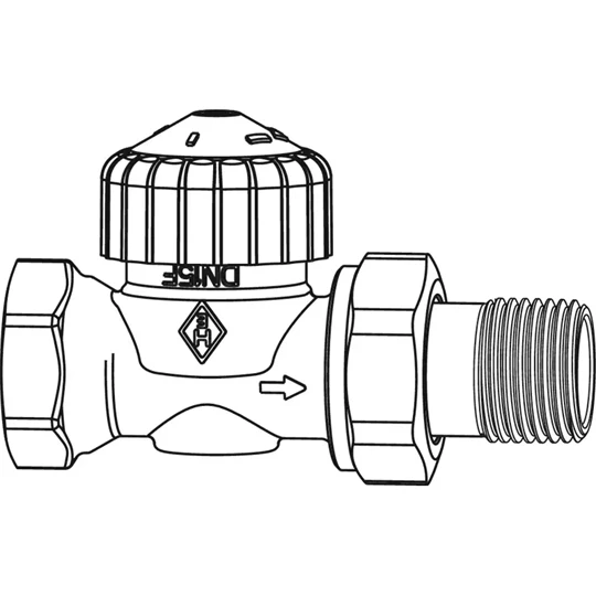 Heimeier Calypso Exact termosztatikus szelep sárgarézből, egyenes, nikkelezett 1/2"